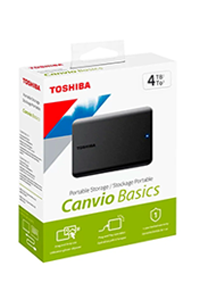 Disco Duro Externo Toshiba 4tb Canvio Basics (HDTB540XK3CA) Unidad De Almacenamiento Portable, Usb 3.0, Negro